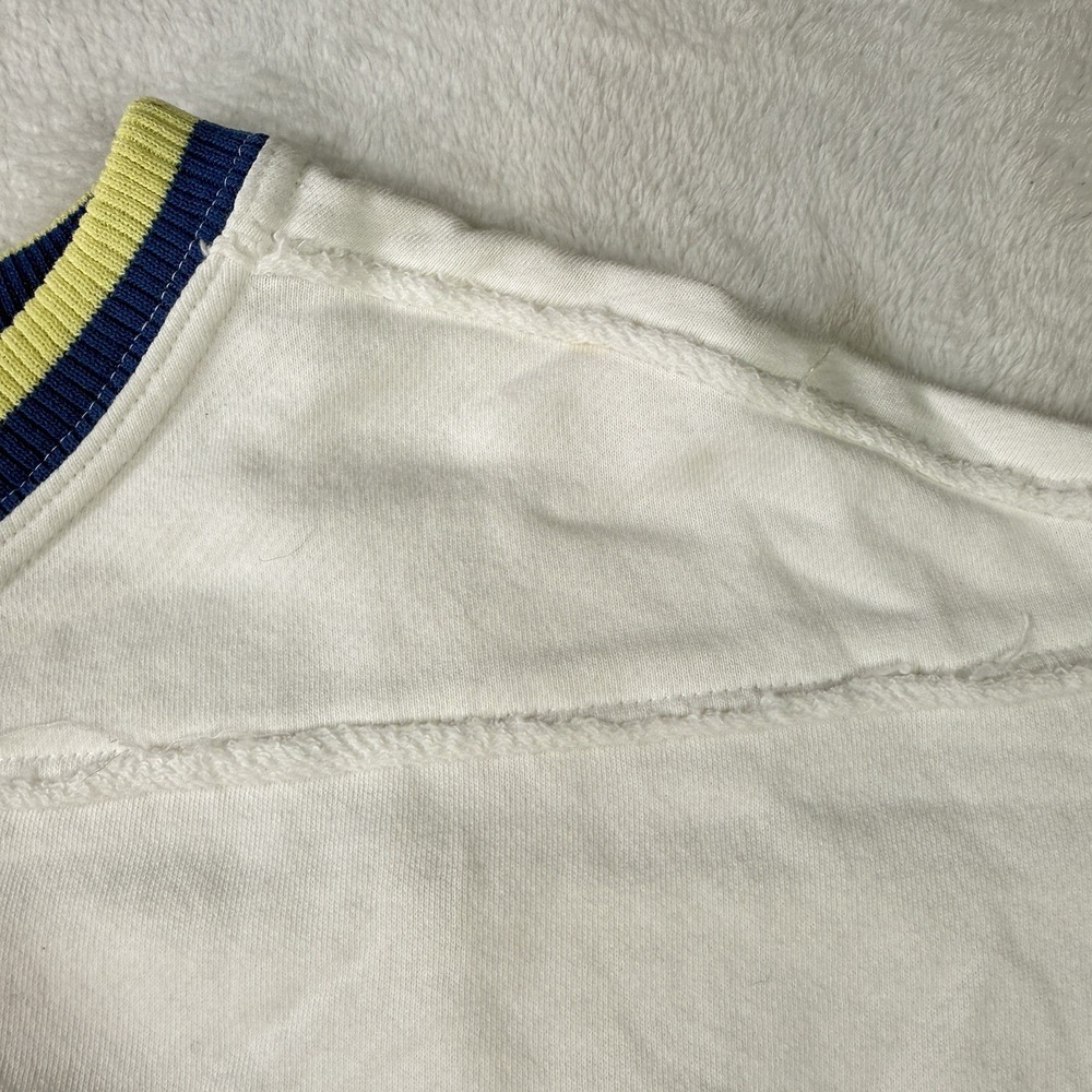Free People Rio French Terry V-Neck Pullover Sweatshirt Ivory Medium Women's - Picture 5 of 11
